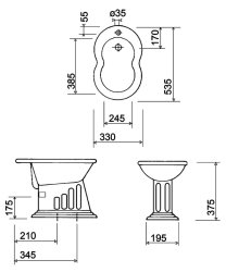 Silverdale Belgravia Freestanding Bidet - Old English White