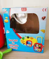 Tea Set in Wheelie Trolley - Pretend Play Young Chef