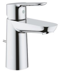 Grohe BauEdge Small Basin Mixer with Pop-up Waste - Chrome