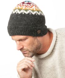 Pure Wool - Jewel Drop Beanie - Charcoal