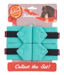 Lemieux Mini Toy Pony Accessories - Azure Turquoise Fleece Bandages - Set of 4