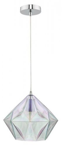 Dar Gaia 1 Light Pendant Polished Chrome & Glass