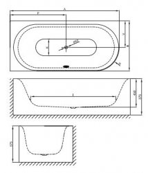 Bette Lux Oval IV Silhouette Bath 185 x 85cm