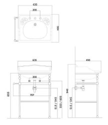 Silverdale Victorian 635mm Basin - White