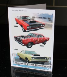 Plymouth Roadrunner American Car Birthday Card created by LDA.  C38