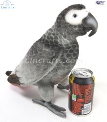 Soft Toy Bird African Grey Parrot by Hansa (33cm)