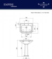 Silverdale Empire 700mm Inset Basin with Black Cabinet