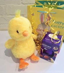 Easter Gift Set Cadbury's Button Easter Egg & Chick Plush Soft Toy Gift Bag