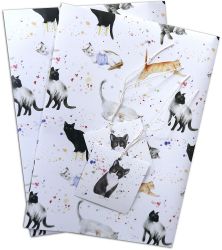 Cat & Kitten Wrapping Paper Sheets & Tags - Arty Penguin