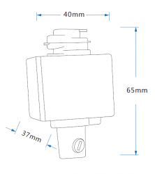 Knightsbridge 230V Track Adaptor Black - (TRKAD1BK)