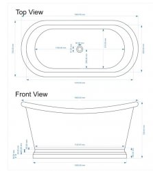 BC Designs 1500mm Antique Copper Boat Bath