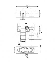 RAK Feeling Thermostatic 1 Outlet 2 Handle Black Square Shower Valve