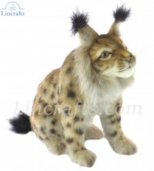 Soft Toy Eurasian Lynx Wildcat Sitting by Hansa (33cm) 8071