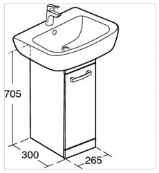 Ideal Standard Tempo Lava Grey Pedestal Unit and 55cm Basin