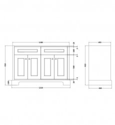 RAK Washington 1200mm Cappuccino Basin Unit