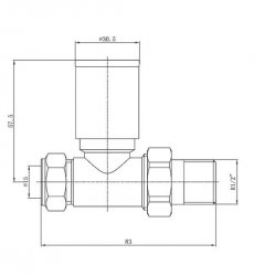 RAK Straight Round Head Radiator Valve