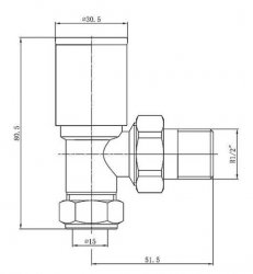 RAK Angled Round Head Radiator Valve