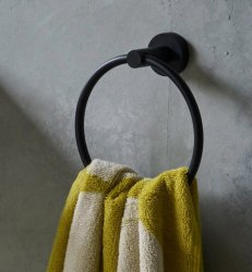 Britton Bathrooms Hoxton Matt Black Towel Ring