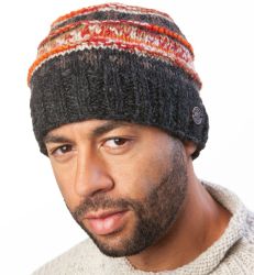 Ridge Tie Dye Beanie - Pure Wool - Charcoal Lava