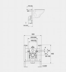 RAK Ecofix 82cm Concealed Bidet Support Frame With Adjustable Fittings