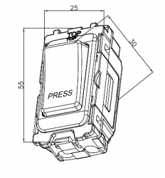 Knightsbridge 20AX 2-way retractive switch module (printed PRESS) - (CUGM5)