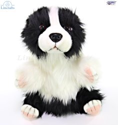 Soft Toy Border Collie Dog Puppet by Hansa (29cm) 8349