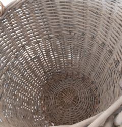 Large Grey Washed Willow Tall Log Basket