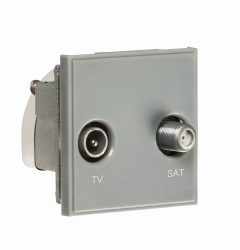 Knightsbridge Diplexed TV /SAT TV Outlet Module 50 x 50mm - Grey (NETDISATGY)