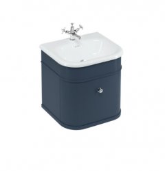 Burlington Bathrooms Chalfont Blue 55cm Single Drawer Vanity Unit