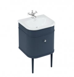 Burlington Bathrooms Chalfont Blue 55cm Single Drawer Vanity Unit