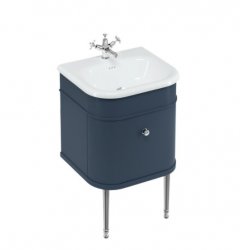 Burlington Bathrooms Chalfont Blue 55cm Single Drawer Vanity Unit