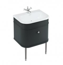 Burlington Bathrooms Chalfont Black 65cm Single Drawer Vanity Unit