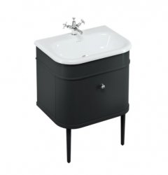 Burlington Bathrooms Chalfont Black 65cm Single Drawer Vanity Unit