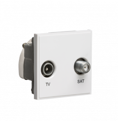 Knightsbridge Diplexed TV /SAT TV Outlet Module 50 x 50mm - White - (NETDISATWH)