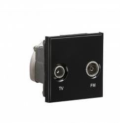 Knightsbridge Diplexed TV /FM DAB Outlet Module 50 x 50mm - Black - (NETDITVBK)