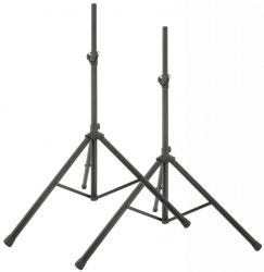 QTX 180.555 Hand Strap Steel Speaker Stand Kit with Carry Bag Black - New