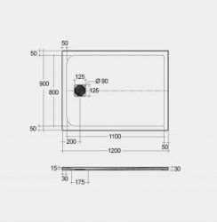 RAK Feeling Trays 1200 x 900 White Rectangular Tray