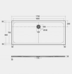 RAK Feeling Bathtub Replacement Trays 1700 x 800 Cappuccino Bathtub Replacement Tray