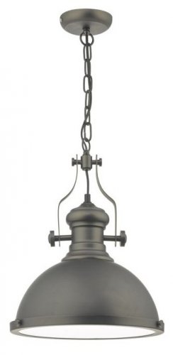 Dar Arona 1 Light Pendant Antique Pewter & Glass