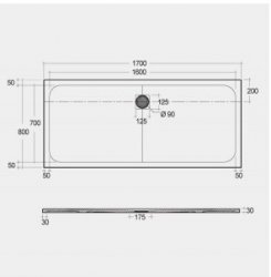 RAK Feeling Bathtub Replacement Trays 1700 x 800 Greige Bathtub Replacement Tray