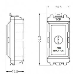 Knightsbridge 10A Fan Isolator Key Switch Module - White (GDM021U)