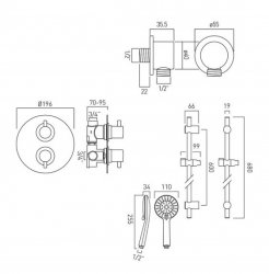 Vado DX Celsius 1 Outlet Round Shower Package