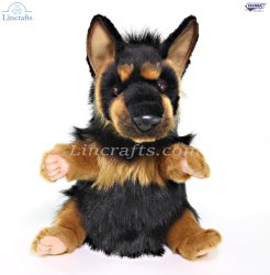 Soft Toy German Shepherd Dog Puppet by Hansa (33cm) 8447