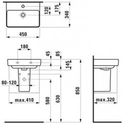 Laufen Pro S Ground Base Small Basin 45 x 34 cm