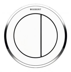 Geberit Type 10 Gloss Chrome/White Dual Flush Button For 8cm Concealed Cistern