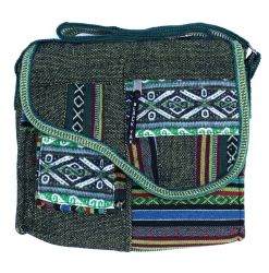 Large Gheri Cotton Saddle Bag - Green