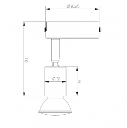 Knightsbridge 230V GU10 Single Spotlight - Brushed Chrome (NSPGU1BC)