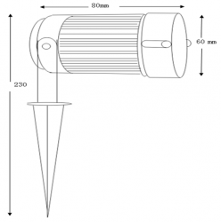 Knightsbridge 230V IP54 4W LED Wall/Spike Spotlight - (SPIKE4BL )