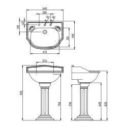 Silverdale Belgravia 635mm Basin - White