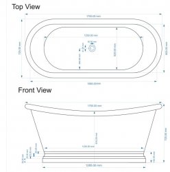 BC Designs 1700mm Verdigris Copper Boat Bath